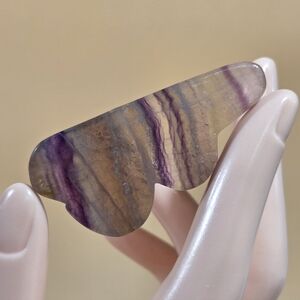 Beautiful Natural Rainbow Fluorite Hand Carved Wing "Or" Cloud Gemstone Slice